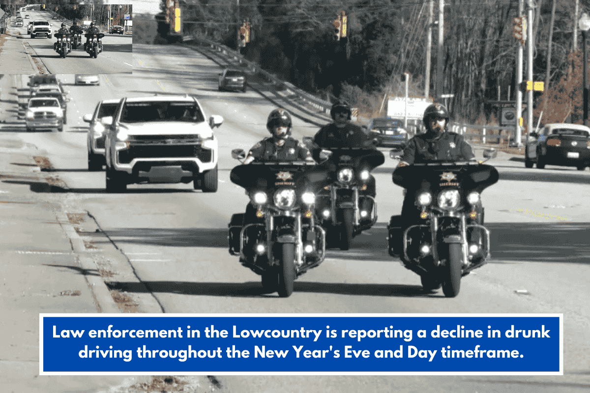 Law enforcement in the Lowcountry is reporting a decline in drunk driving throughout the New Year's Eve and Day timeframe.