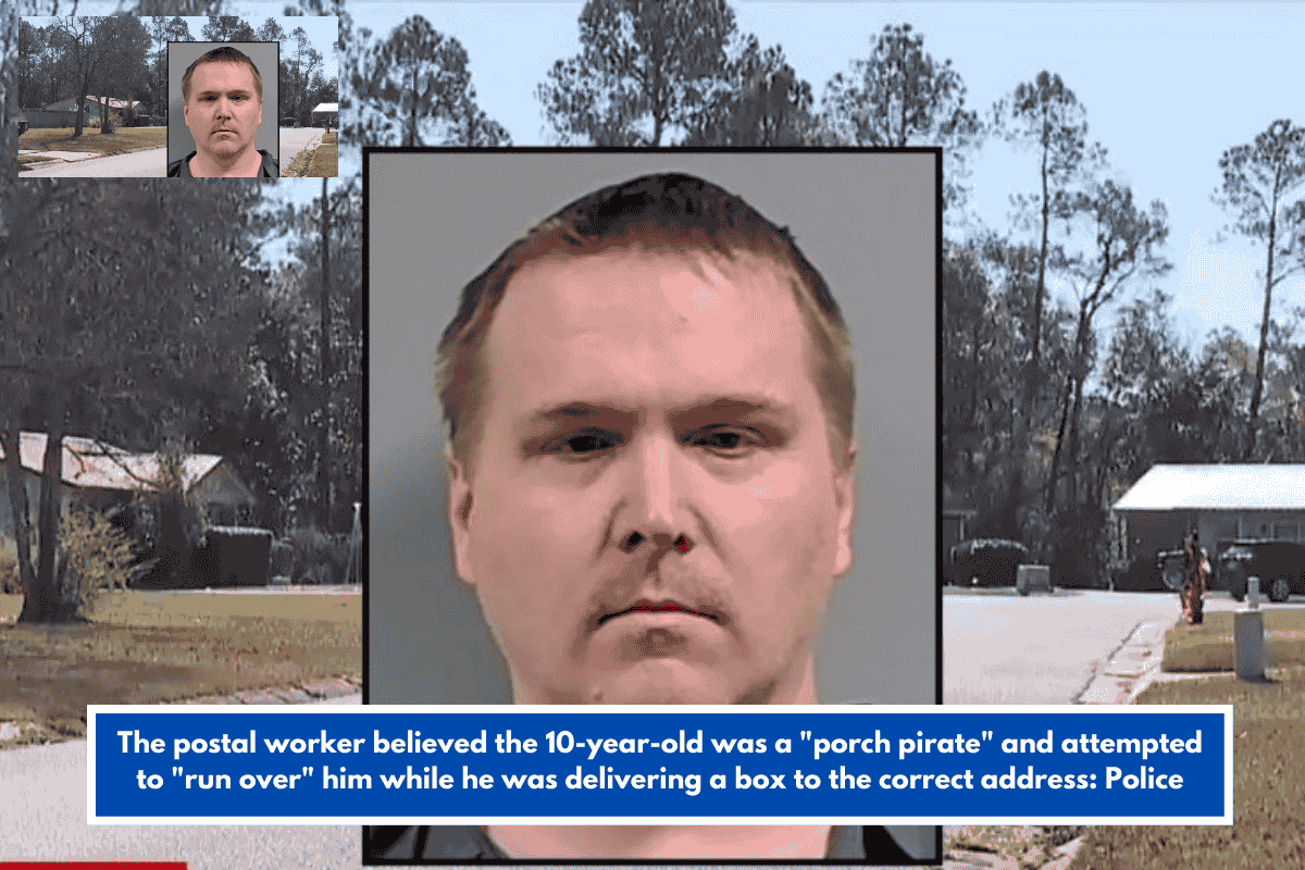 The postal worker believed the 10-year-old was a "porch pirate" and attempted to "run over" him while he was delivering a box to the correct address: Police