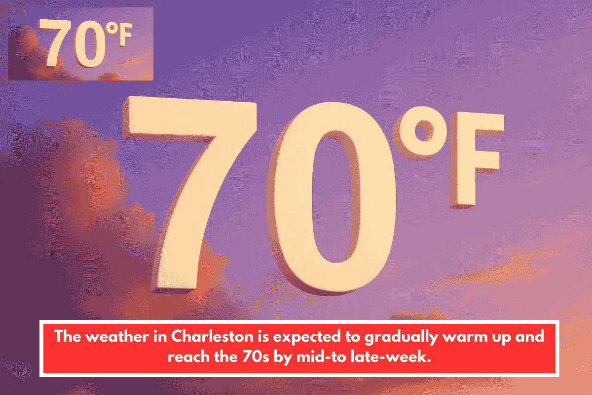 The weather in Charleston is expected to gradually warm up and reach the 70s by mid-to late-week.