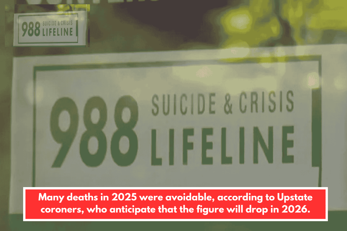Many deaths in 2025 were avoidable, according to Upstate coroners, who anticipate that the figure will drop in 2026.