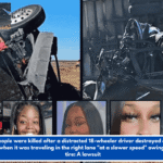 Four people were killed after a distracted 18-wheeler driver destroyed a Nissan Altima when it was traveling in the right lane "at a slower speed" owing to a flat tire: A lawsuit