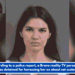 According to a police report, a Bravo reality TV personality was detained for harassing her ex about cat custody.