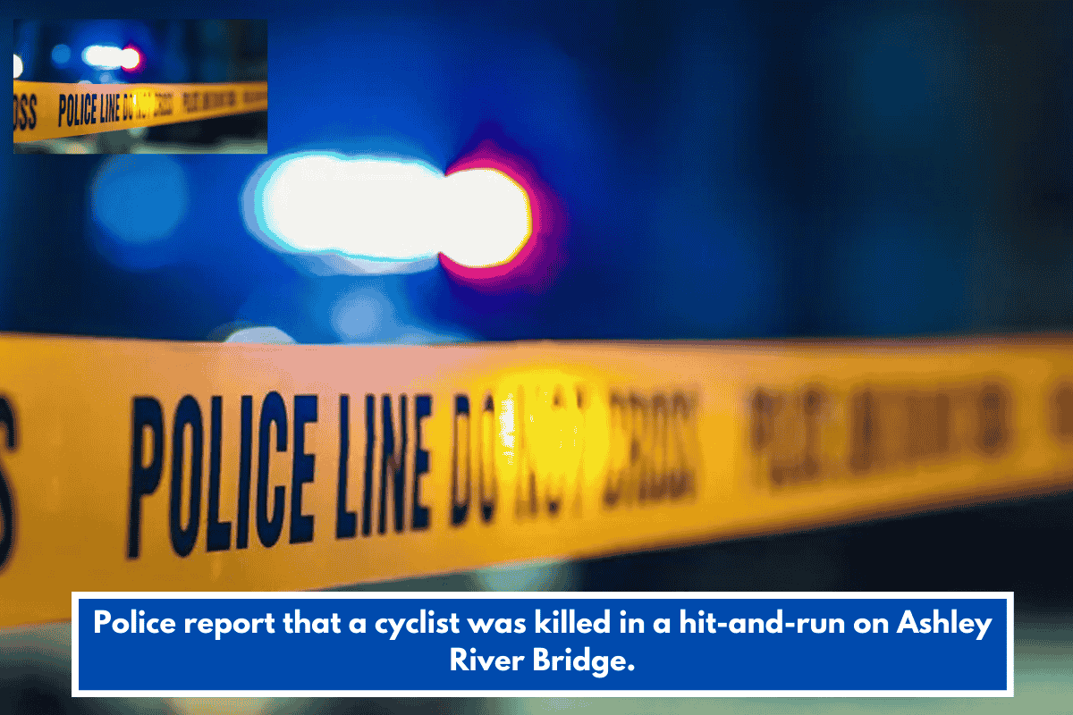 Police report that a cyclist was killed in a hit-and-run on Ashley River Bridge.