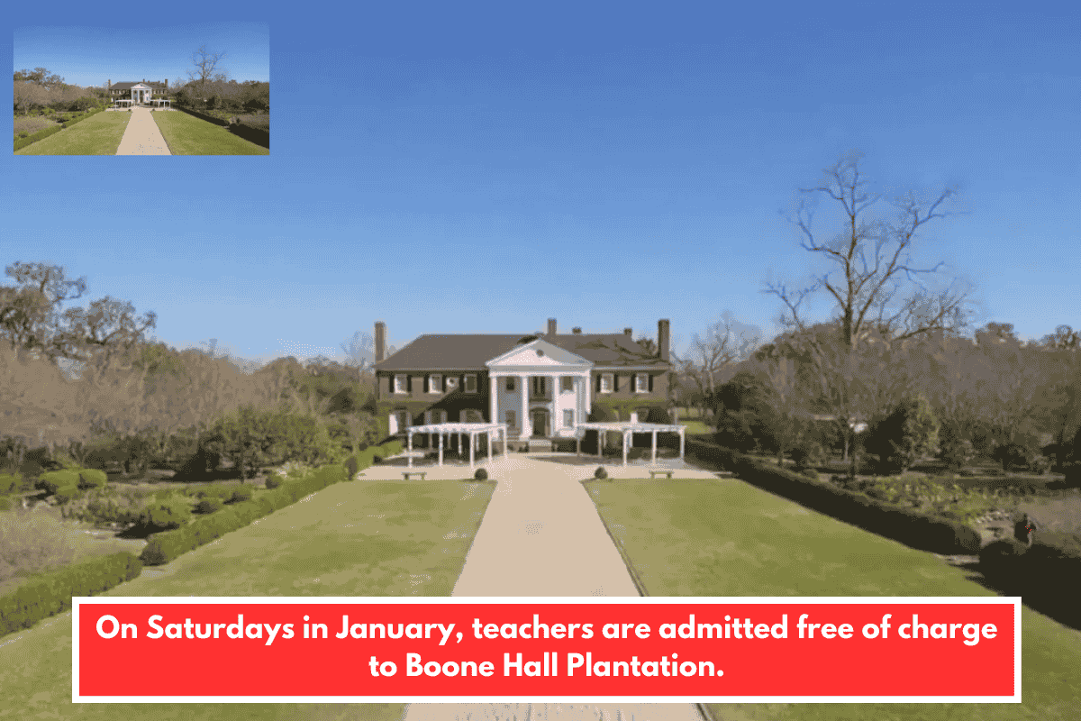 On Saturdays in January, teachers are admitted free of charge to Boone Hall Plantation.