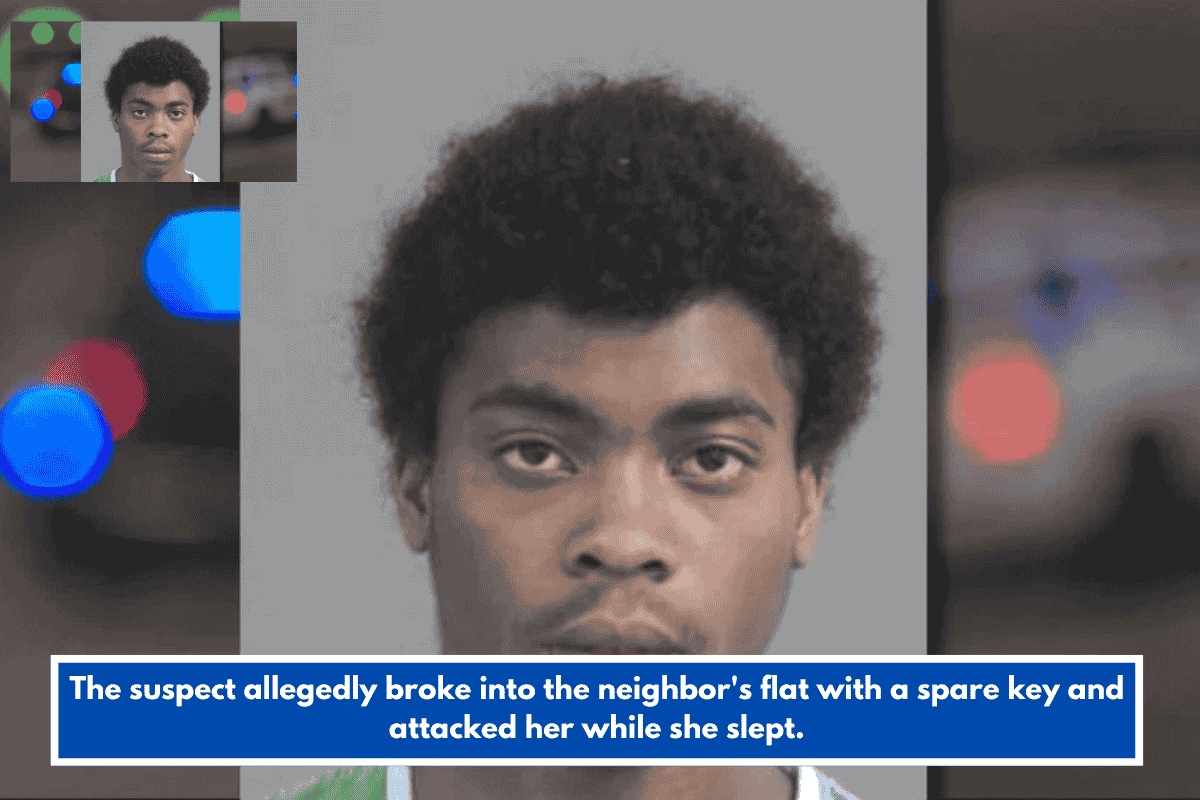 The suspect allegedly broke into the neighbor's flat with a spare key and attacked her while she slept.