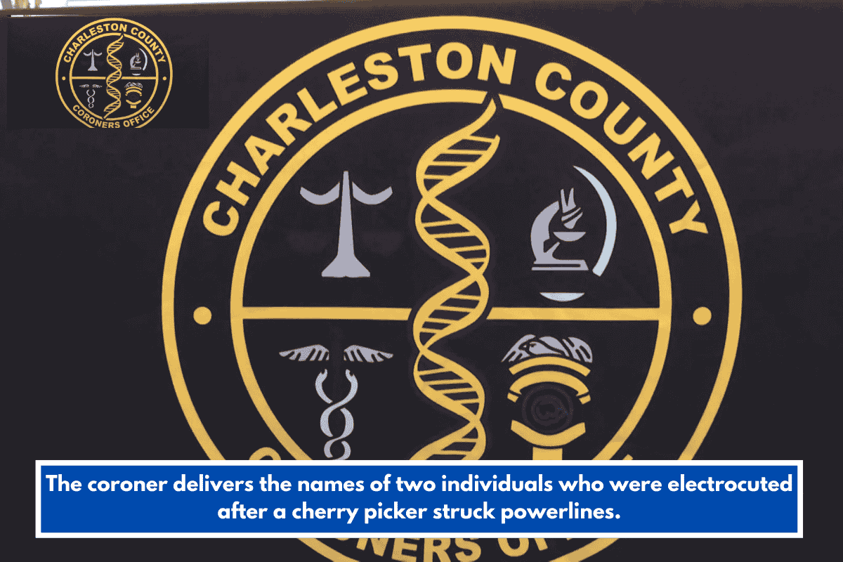 The coroner delivers the names of two individuals who were electrocuted after a cherry picker struck powerlines.