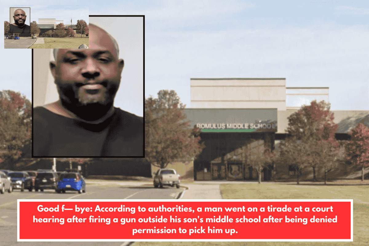 Good f— bye: According to authorities, a man went on a tirade at a court hearing after firing a gun outside his son's middle school after being denied permission to pick him up.