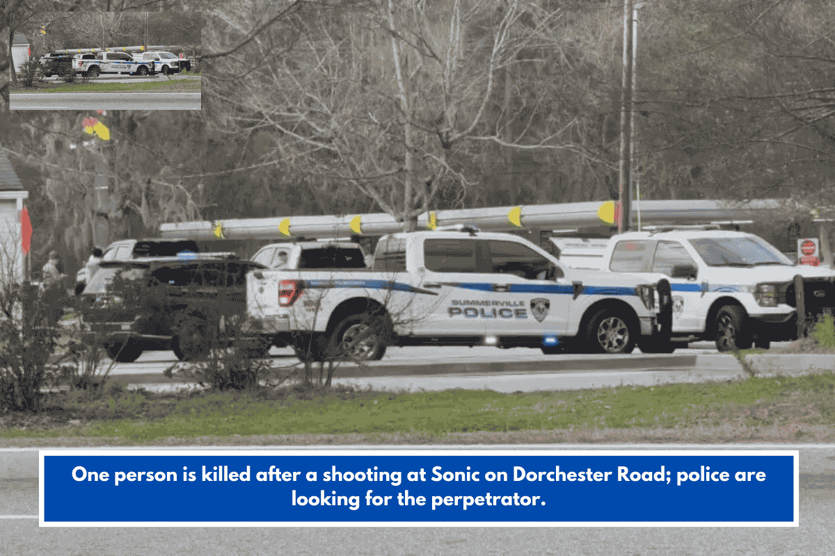 One person is killed after a shooting at Sonic on Dorchester Road; police are looking for the perpetrator.