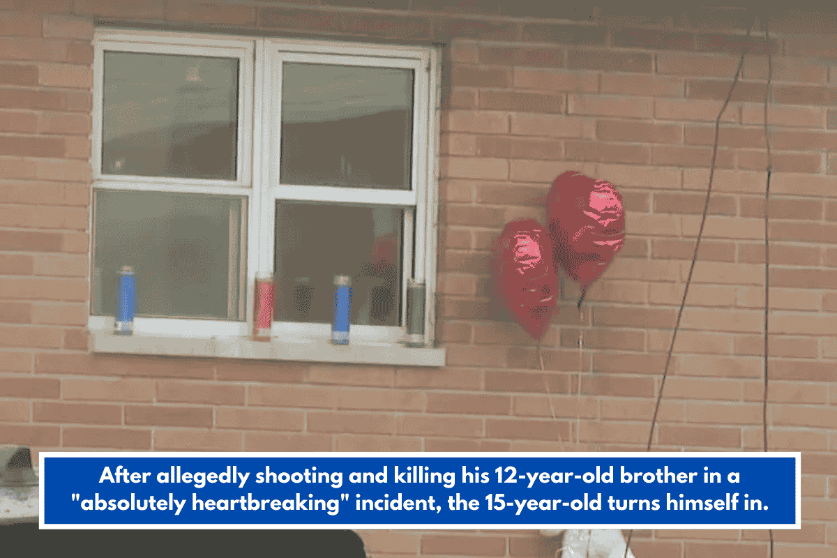 After allegedly shooting and killing his 12-year-old brother in a "absolutely heartbreaking" incident, the 15-year-old turns himself in.