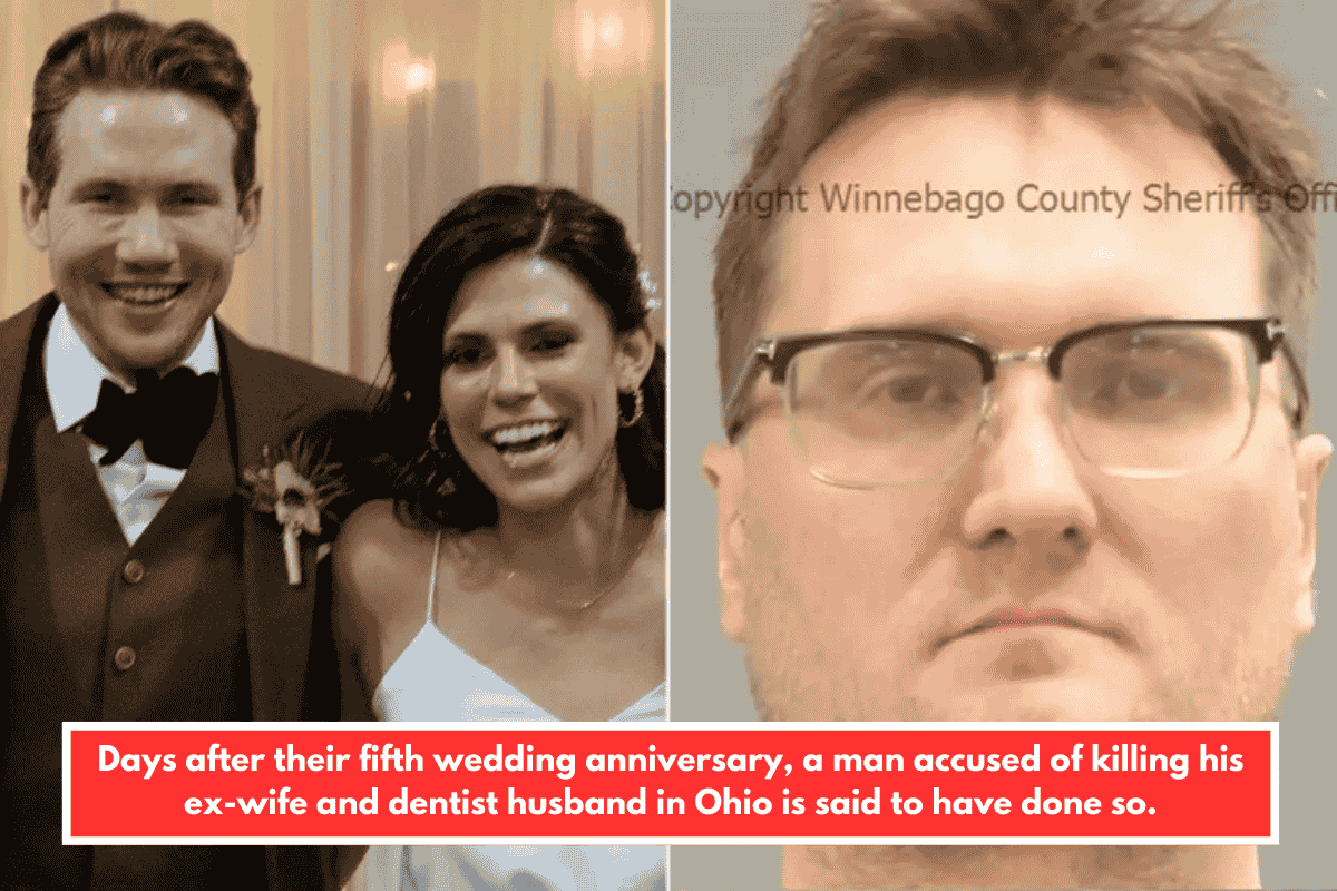 Days after their fifth wedding anniversary, a man accused of killing his ex-wife and dentist husband in Ohio is said to have done so.