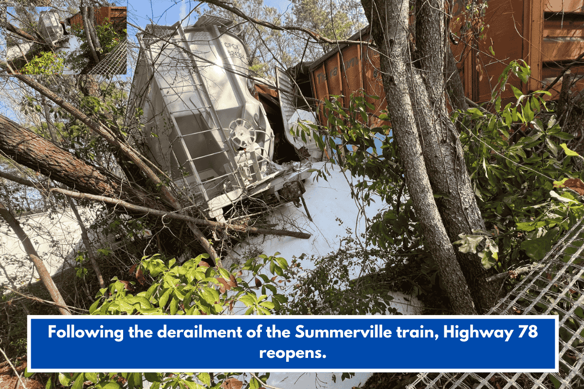 Following the derailment of the Summerville train, Highway 78 reopens.