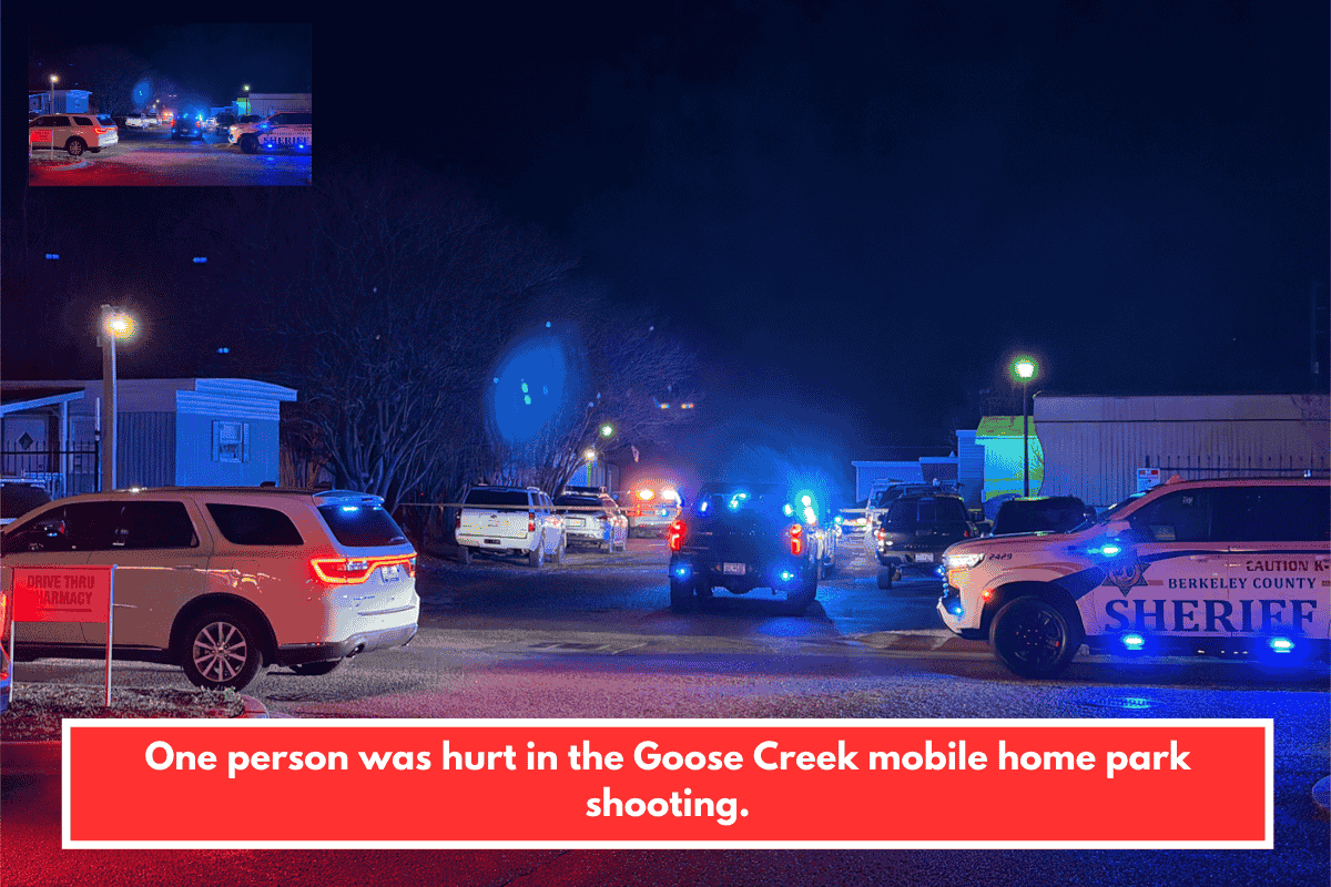 One person was hurt in the Goose Creek mobile home park shooting.