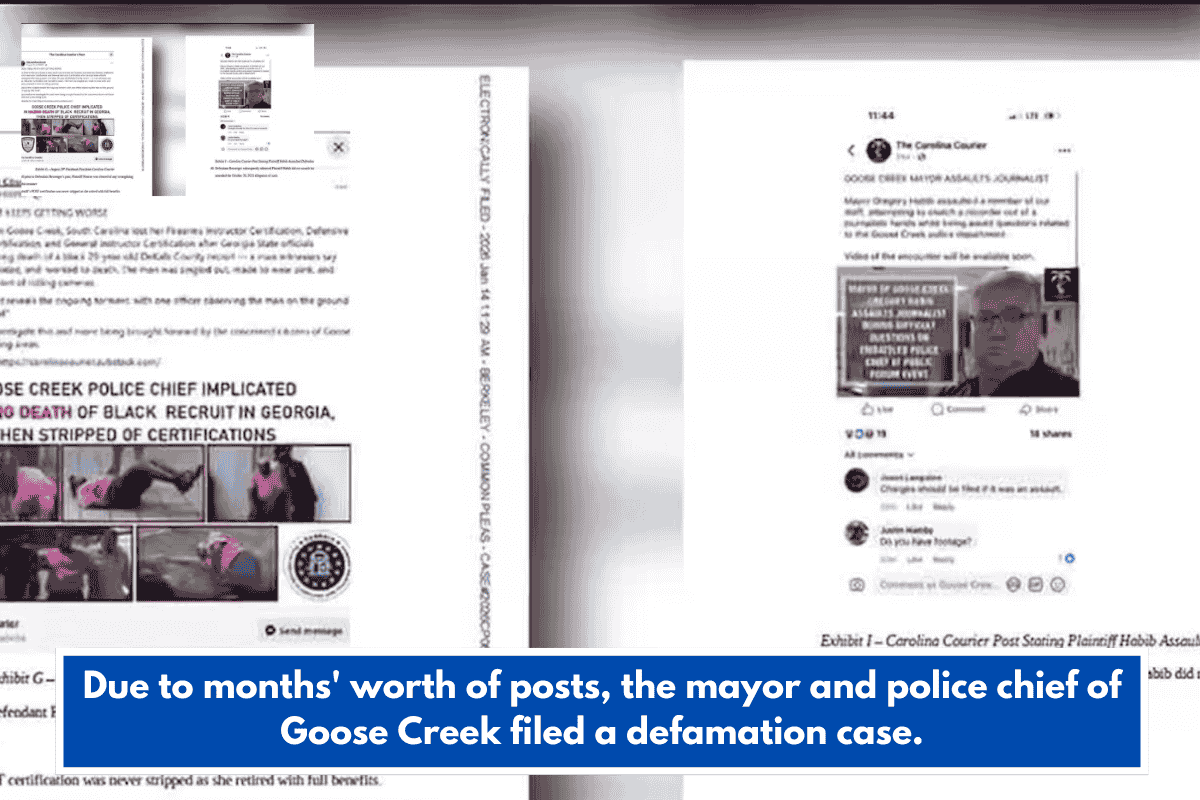 Due to months' worth of posts, the mayor and police chief of Goose Creek filed a defamation case.