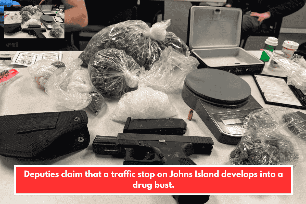 Deputies claim that a traffic stop on Johns Island develops into a drug bust.