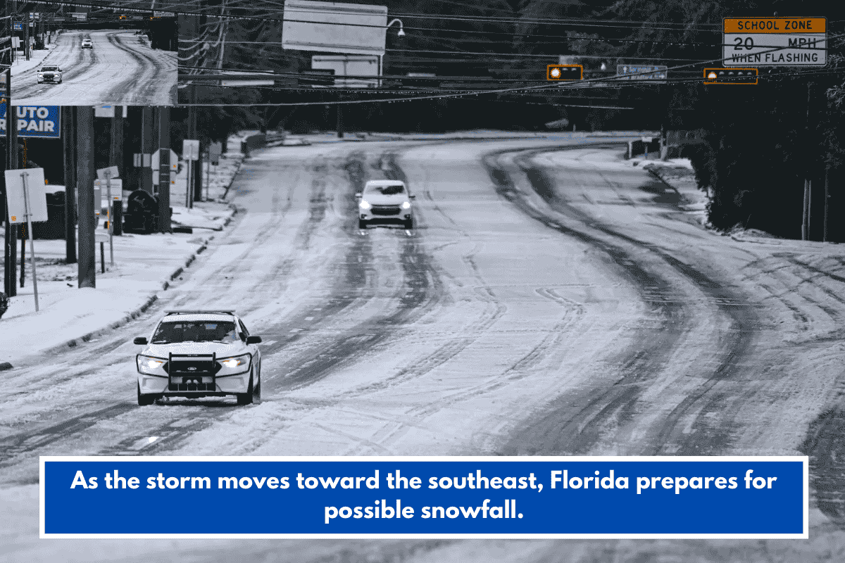 As the storm moves toward the southeast, Florida prepares for possible snowfall.