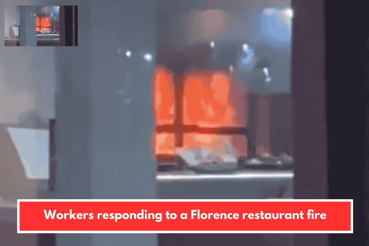 Workers responding to a Florence restaurant fire