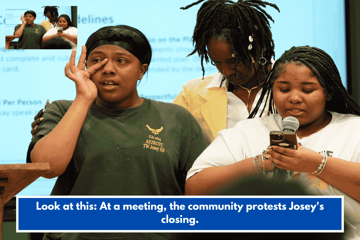 Look at this: At a meeting, the community protests Josey's closing.