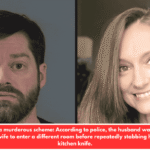 Created a murderous scheme: According to police, the husband waits for his scientist wife to enter a different room before repeatedly stabbing her with a kitchen knife.