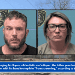 While changing his 3-year-old autistic son's diaper, the father punched him and choked him with his hand to stop him "from screaming," according to the police.