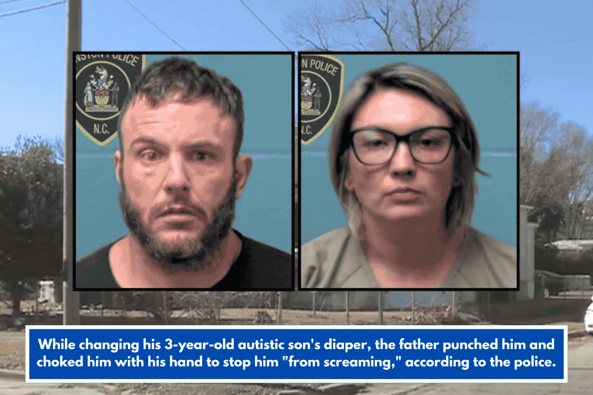 While changing his 3-year-old autistic son's diaper, the father punched him and choked him with his hand to stop him "from screaming," according to the police.