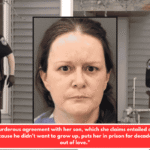 Mom's murderous agreement with her son, which she claims entailed cutting his throat because he didn't want to grow up, puts her in prison for decades. "It was out of love."