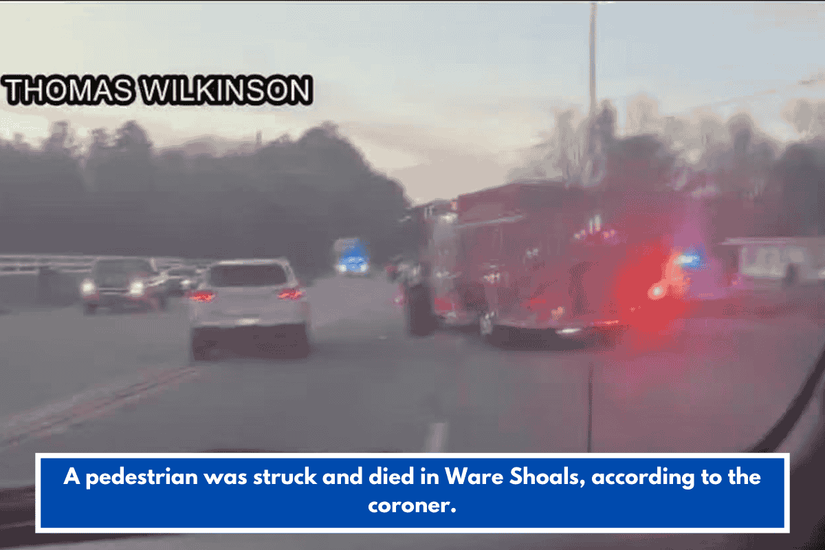A pedestrian was struck and died in Ware Shoals, according to the coroner.