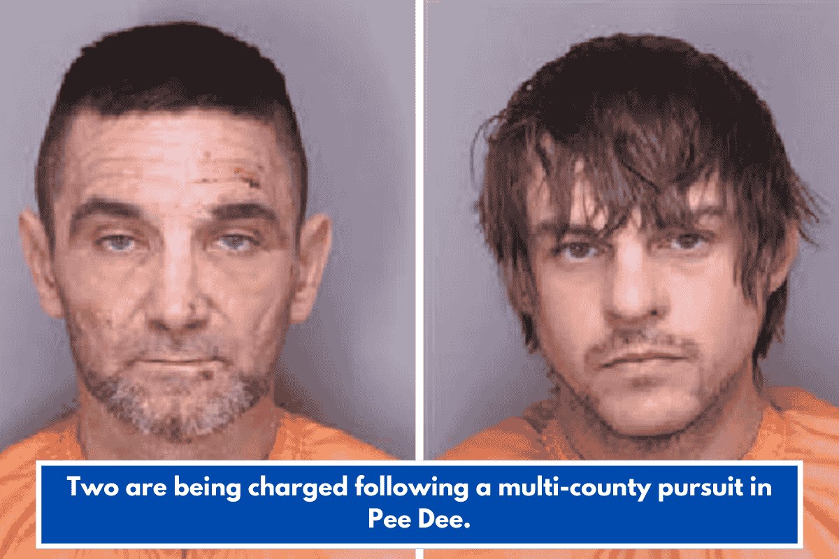 Two are being charged following a multi-county pursuit in Pee Dee.