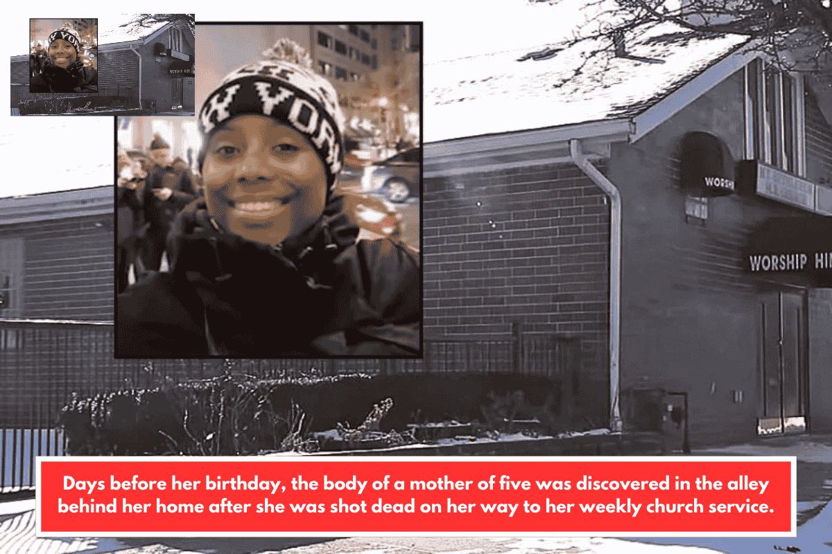 Days before her birthday, the body of a mother of five was discovered in the alley behind her home after she was shot dead on her way to her weekly church service.