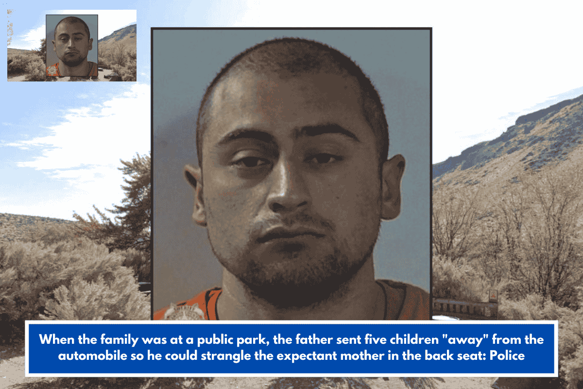 When the family was at a public park, the father sent five children "away" from the automobile so he could strangle the expectant mother in the back seat: Police