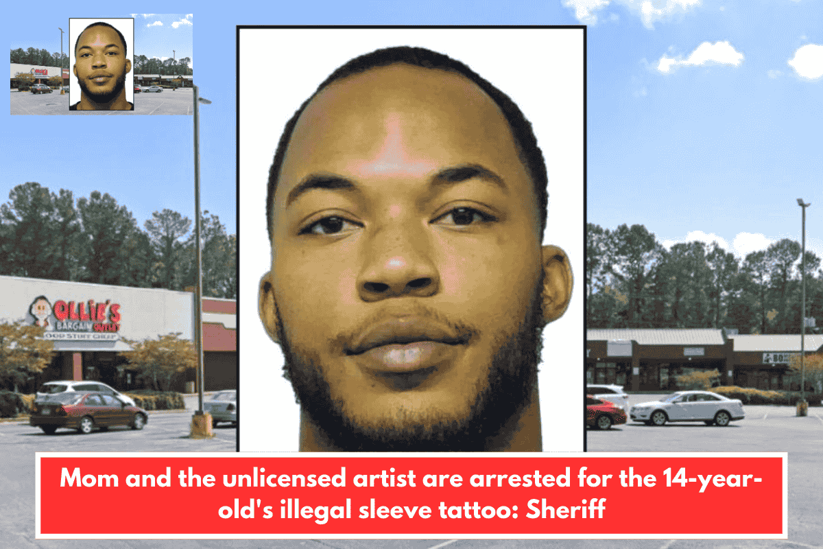 Mom and the unlicensed artist are arrested for the 14-year-old's illegal sleeve tattoo: Sheriff