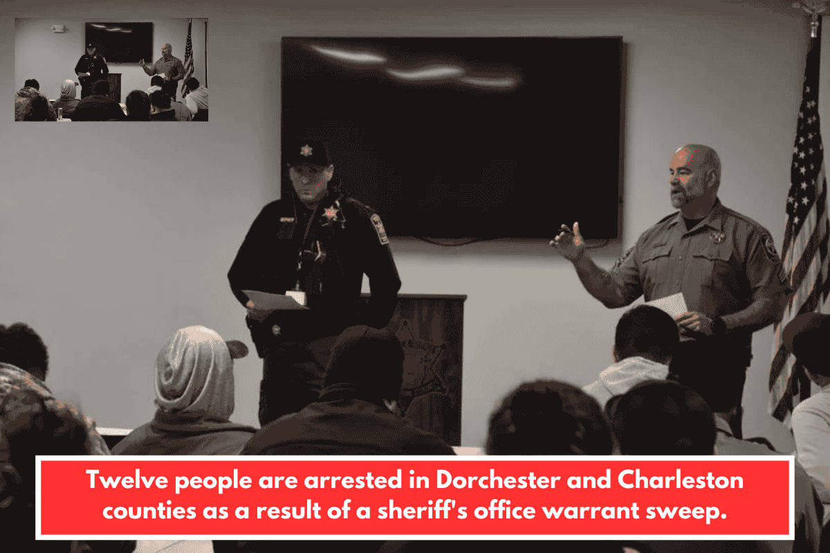 Twelve people are arrested in Dorchester and Charleston counties as a result of a sheriff's office warrant sweep.