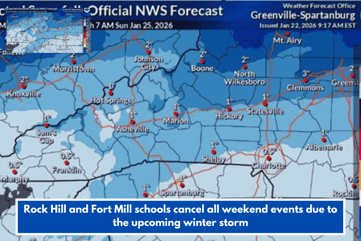 Rock Hill and Fort Mill schools cancel all weekend events due to the upcoming winter storm