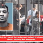 Man tied victim's mouth shut and stowed his body in a leased Chevy Malibu, which he then abandoned.