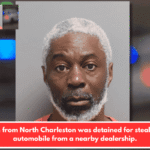 A man from North Charleston was detained for stealing an automobile from a nearby dealership.