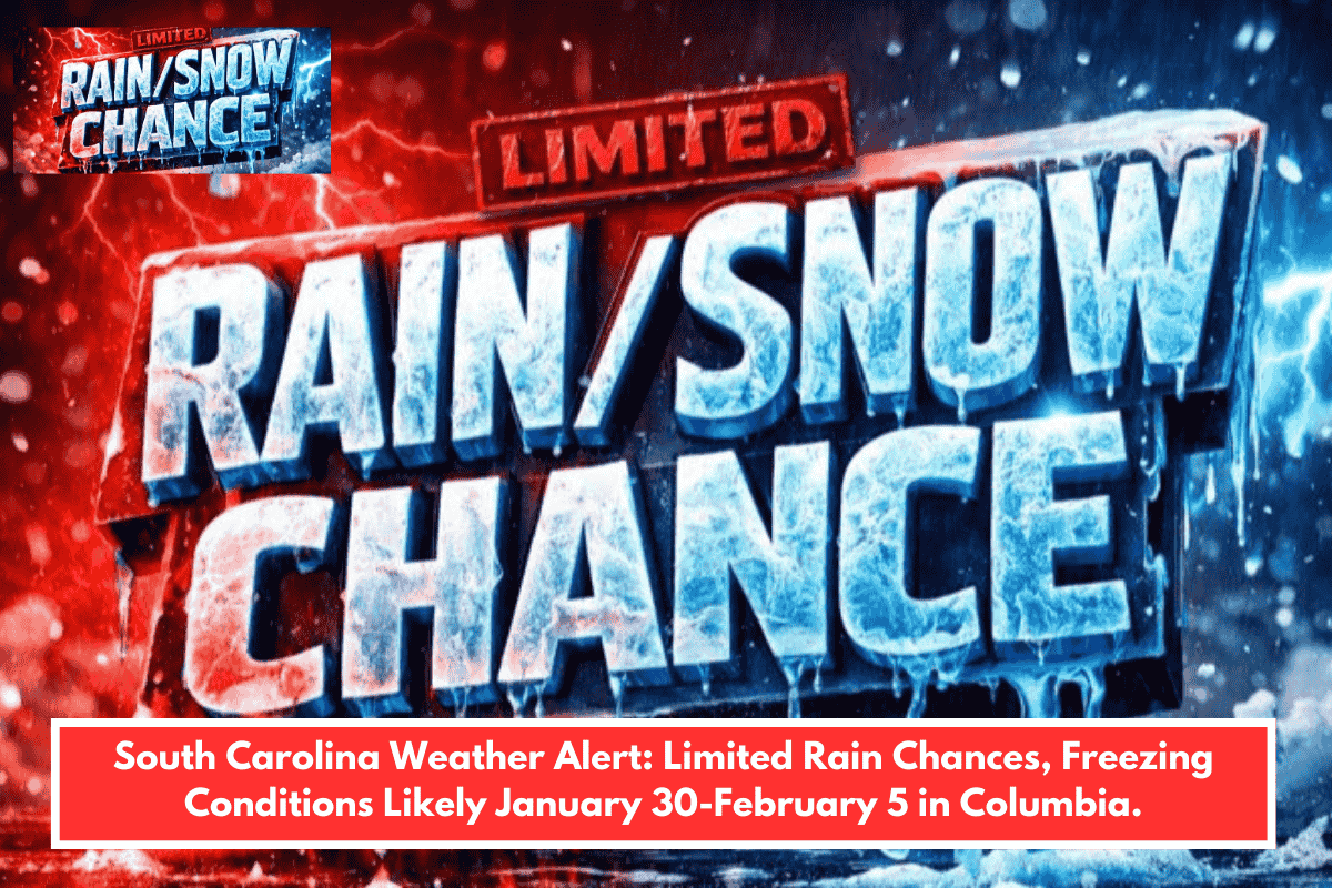 South Carolina Weather Alert: Limited Rain Chances, Freezing Conditions Likely January 30-February 5 in Columbia.