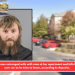 Husband sees estranged wife with man at her apartment and kills him in his own car as he tries to leave, according to deputies.