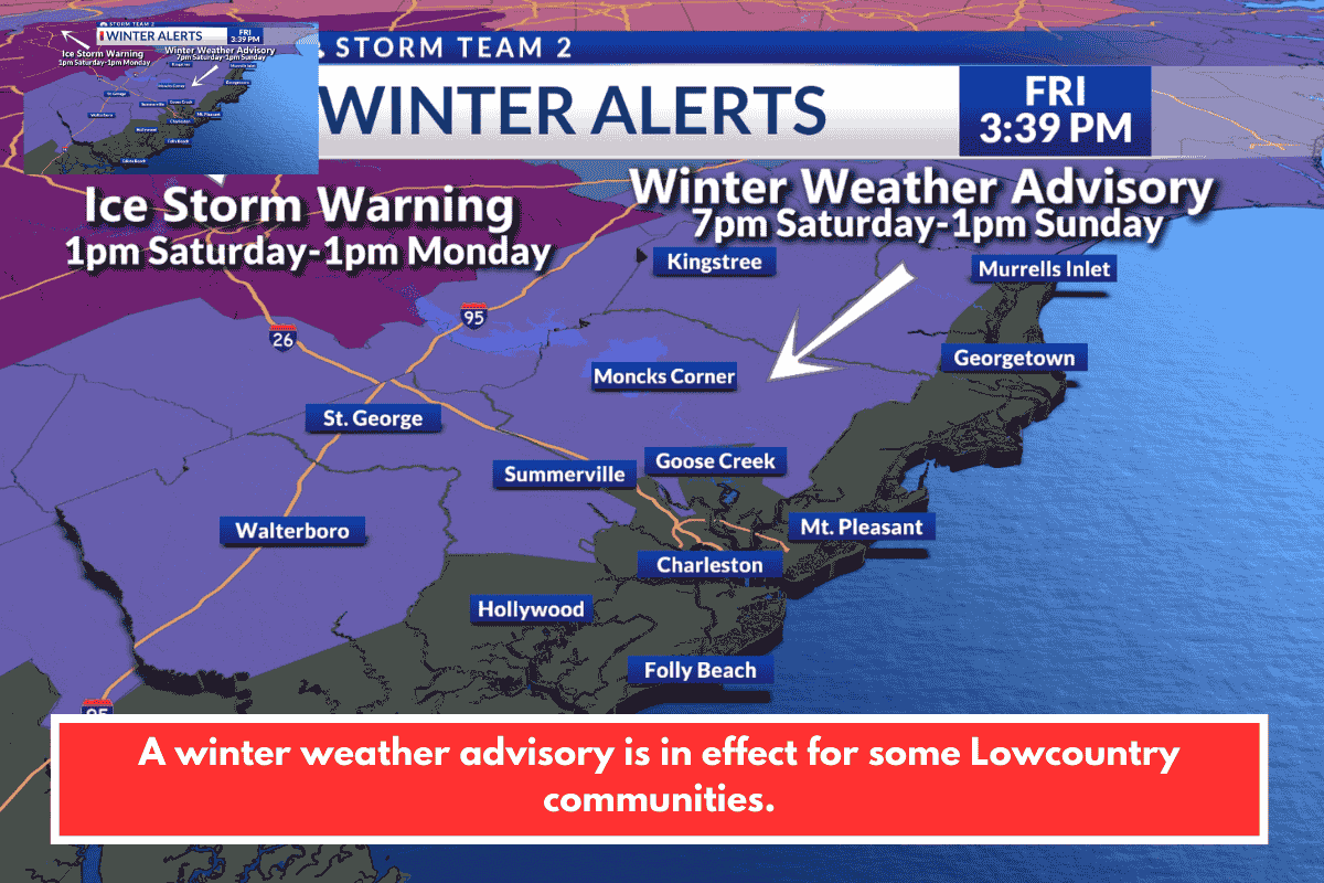 A winter weather advisory is in effect for some Lowcountry communities.