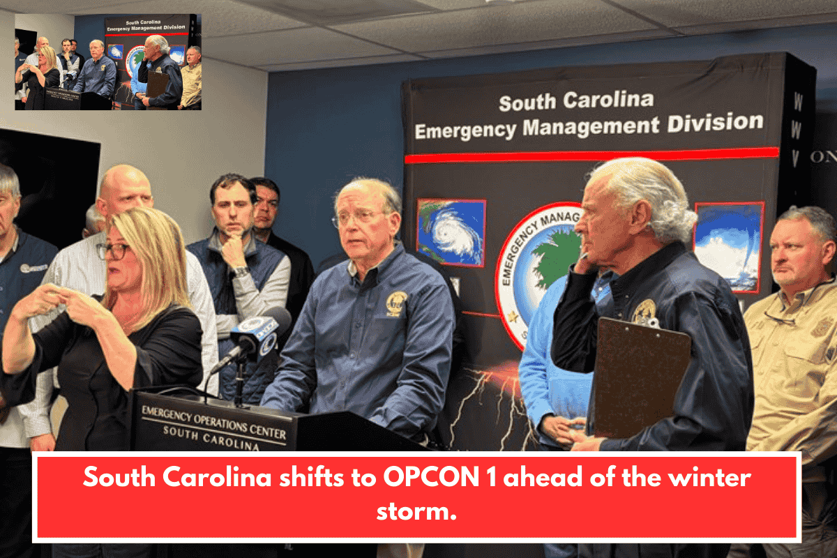 South Carolina shifts to OPCON 1 ahead of the winter storm.