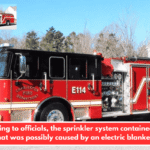 According to officials, the sprinkler system contained a fire that was possibly caused by an electric blanket.