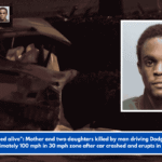 "They burned alive": Mother and two daughters killed by man driving Dodge Charger approximately 100 mph in 30 mph zone after car crashed and erupts in flames.