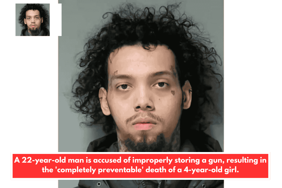 A 22-year-old man is accused of improperly storing a gun, resulting in the 'completely preventable' death of a 4-year-old girl.