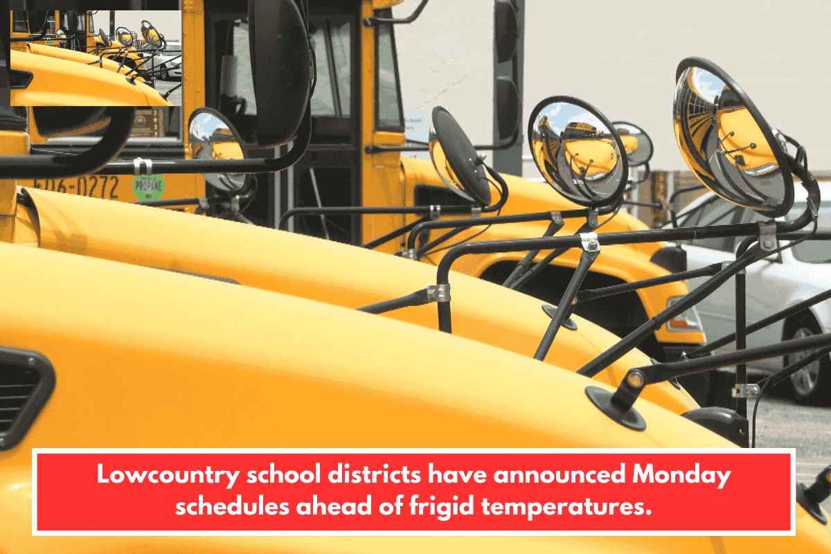 Lowcountry school districts have announced Monday schedules ahead of frigid temperatures.