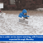 Augusta is under an ice storm warning, with freezing rain expected through Monday