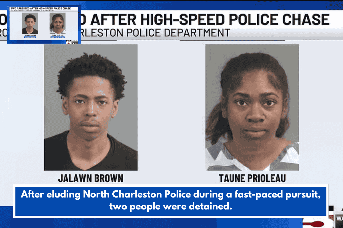After eluding North Charleston Police during a fast-paced pursuit, two people were detained.