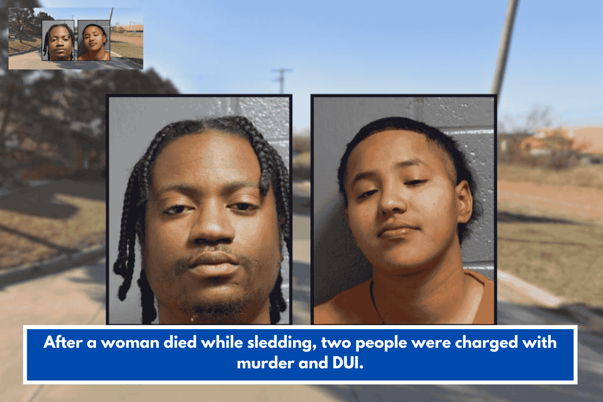 After a woman died while sledding, two people were charged with murder and DUI.