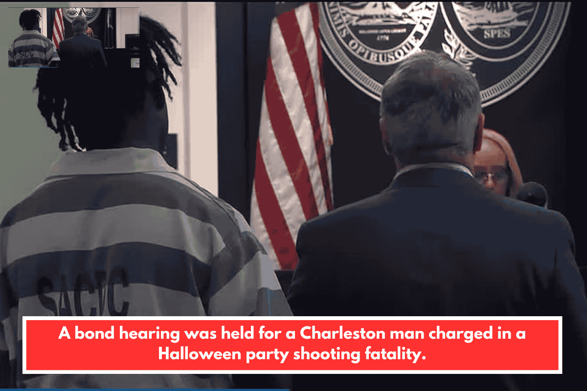 A bond hearing was held for a Charleston man charged in a Halloween party shooting fatality.