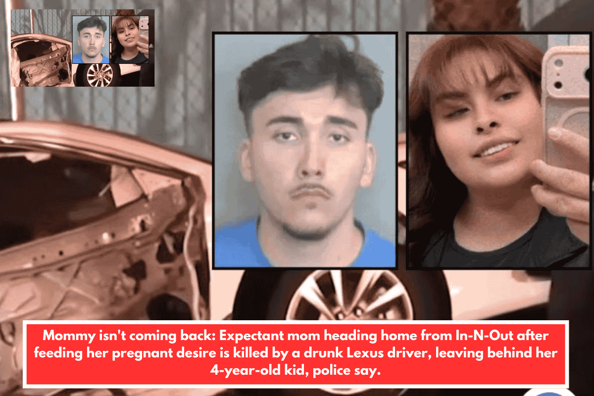 Mommy isn't coming back: Expectant mom heading home from In-N-Out after feeding her pregnant desire is killed by a drunk Lexus driver, leaving behind her 4-year-old kid, police say.