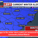 Changes to the winter storm watch are announced by the Lowcountry School District