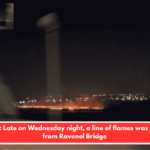 VIDEO: Late on Wednesday night, a line of flames was visible from Ravenel Bridge