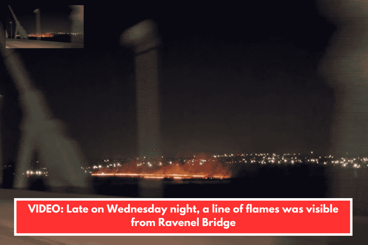 VIDEO: Late on Wednesday night, a line of flames was visible from Ravenel Bridge